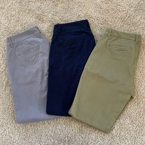 3 pairs of JCrew Factory Chinos, all size 6